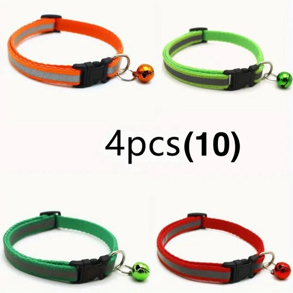 Brand New Reflective Pet Collar with Bell for Cats and Dogs (4 pcs) - Picture 13 of 16